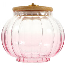 Boîte à thé en verre, bocal de rangement pour sucre en poudre, 12 x 11 x 11 cm, rose