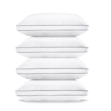 Ensemble de 4 oreillers standard (51 x 66 cm) – Souples et moelleux, garnissage en duvet synthétique de qualité hôtelière, blancs, adaptés à