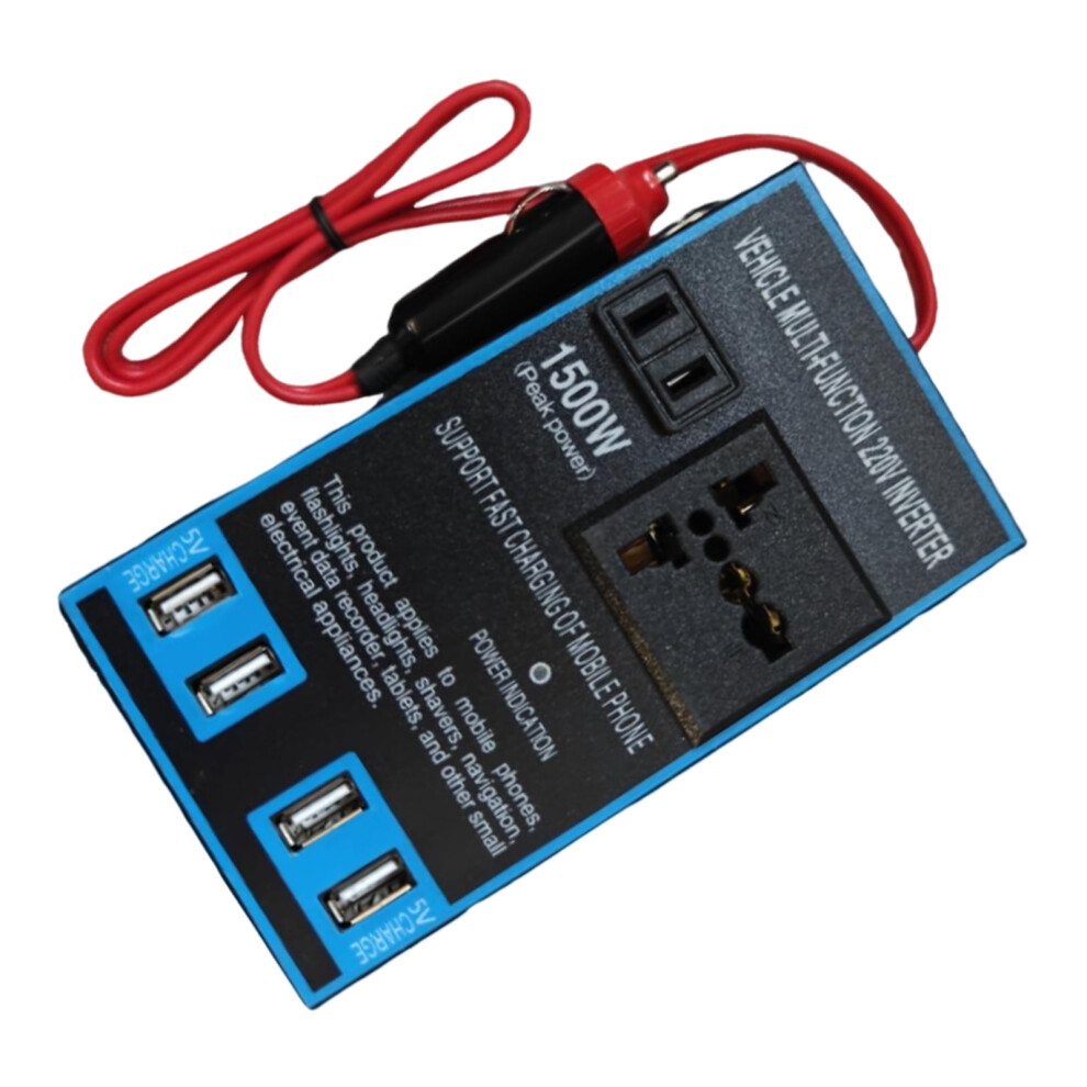 1500W Car Power Inverter,Dc12v 24V To Car Converter With 4 Usb Port Car Laptop Phone Charging Adapter 9181073312649