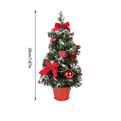 Mini LED Christmas Tree – Red, 20x10cm, Rope Base, 2