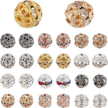 12 kleuren, 96 stuks, 8 mm strasssteentjes, glinsterende ronde tussenkralen voor het maken van sieraden, doe-het-zelf armbanden en kettingen –