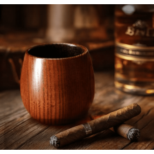 Bicchiere da bourbon in legno carbonizzato – Realizzato a mano, 1 pezzo