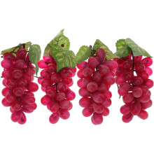 4 grappes de raisins noirs artificiels en plastique avec guirlande décorative, pour chai, ferme ou table. Accessoires de photographie faits main.