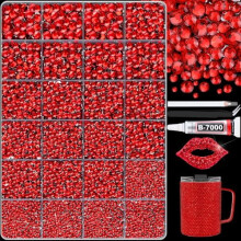 25 000 strass rouges pour embellir vos créations, gemmes en résine cristal à dos plat non thermocollantes, compatibles avec la colle B7000.