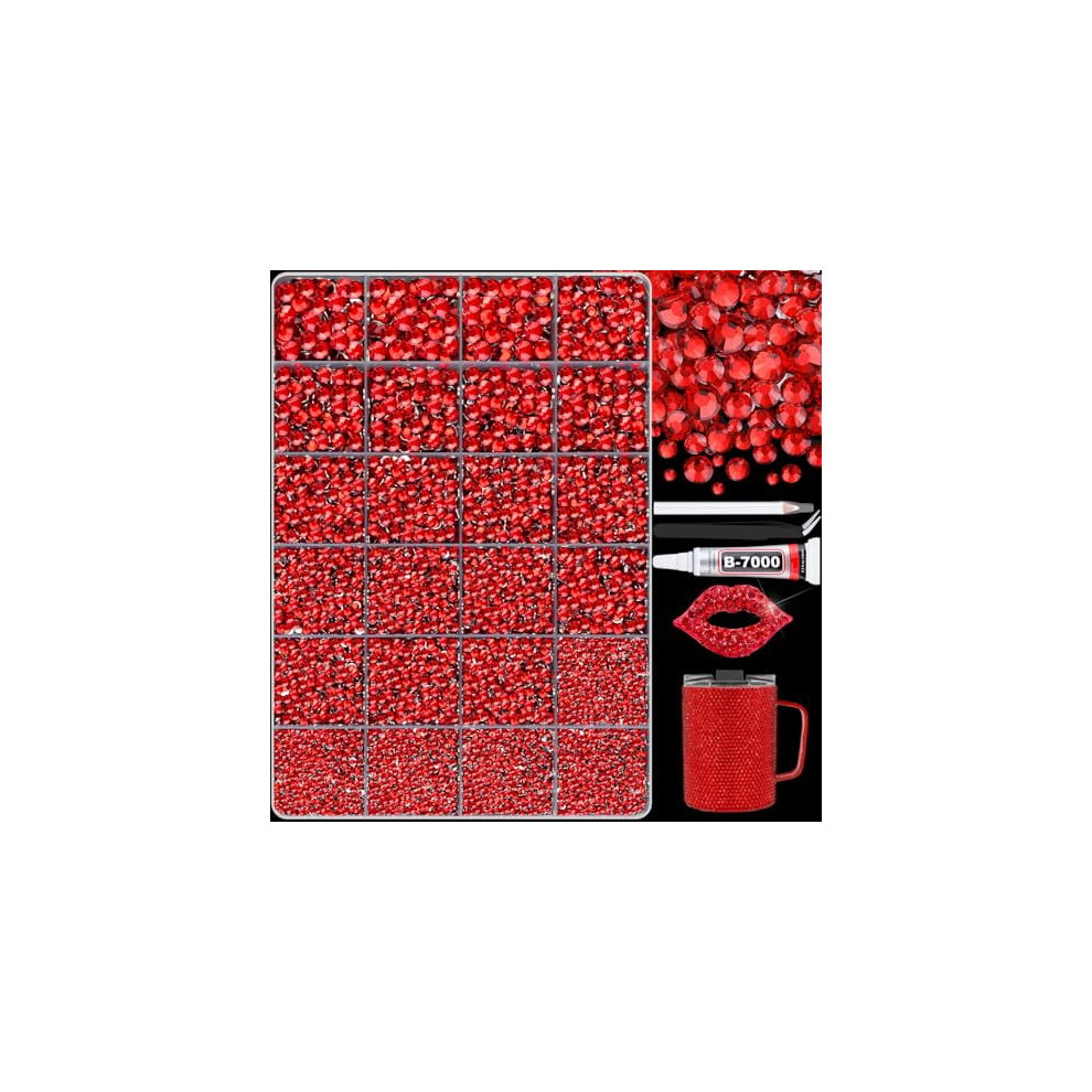 Red Rhinestones for Bedazzling Non-Hotfix Flatback 25000 pcs