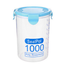 Bocal en plastique transparent avec fermeture hermétique de 1000 ml, boîte de conservation transparente pour aliments frais, matériau : haute