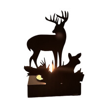 2025 Élégant bougeoir en fer forgé en forme de cerf pour Noël – Décoration de table festive, ambiance lumineuse, compatible avec les bougies
