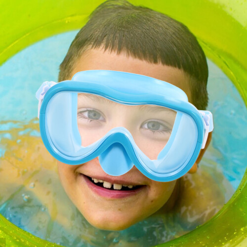 Barne bade- og snorkelutstyr himmelfarget 1 sett