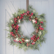 Guirlandas de Natal para Porta de Entrada, Guirlanda de 50 cm para Pendurar na Porta, Decoração Festiva para Janela, Festa, Simulação de