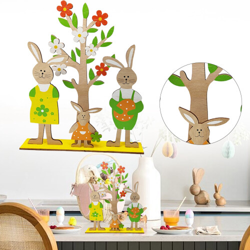 centre de table lapin en bois pour Pâques 1
