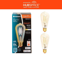 Ampoule LED ST19 Ambre à blanc réglable, équivalent 60 W, avec commande vocale, alimentée par Hubspace (lot de 2)
