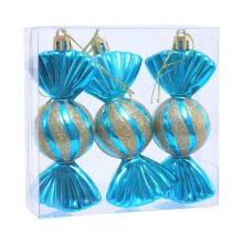 Christmas Candy Ornaments, 3pcs Christmas Candy Hanging Ornament for Home Christmas Tree Party Decor Blue