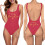 One Piece Swimsuit Women Brick Red M 1