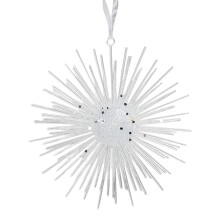 Christmas Explosion Star Pendant – Clear Crystal Acrylic Ornament for Tree, Home Decor (White)