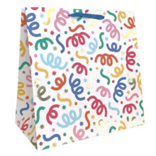 Grand sac cadeau carré à confettis