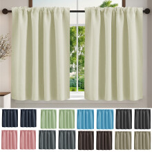 Cortinas opacas para café, ideales para ventanas pequeñas – Paquete de 2