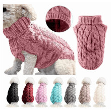 Tilbud på strikket ermeløs polohals-hundegenser – lys rosa, S, for små/mellomstore/store hunder, høst-/vintervarme, Halloween/jul,