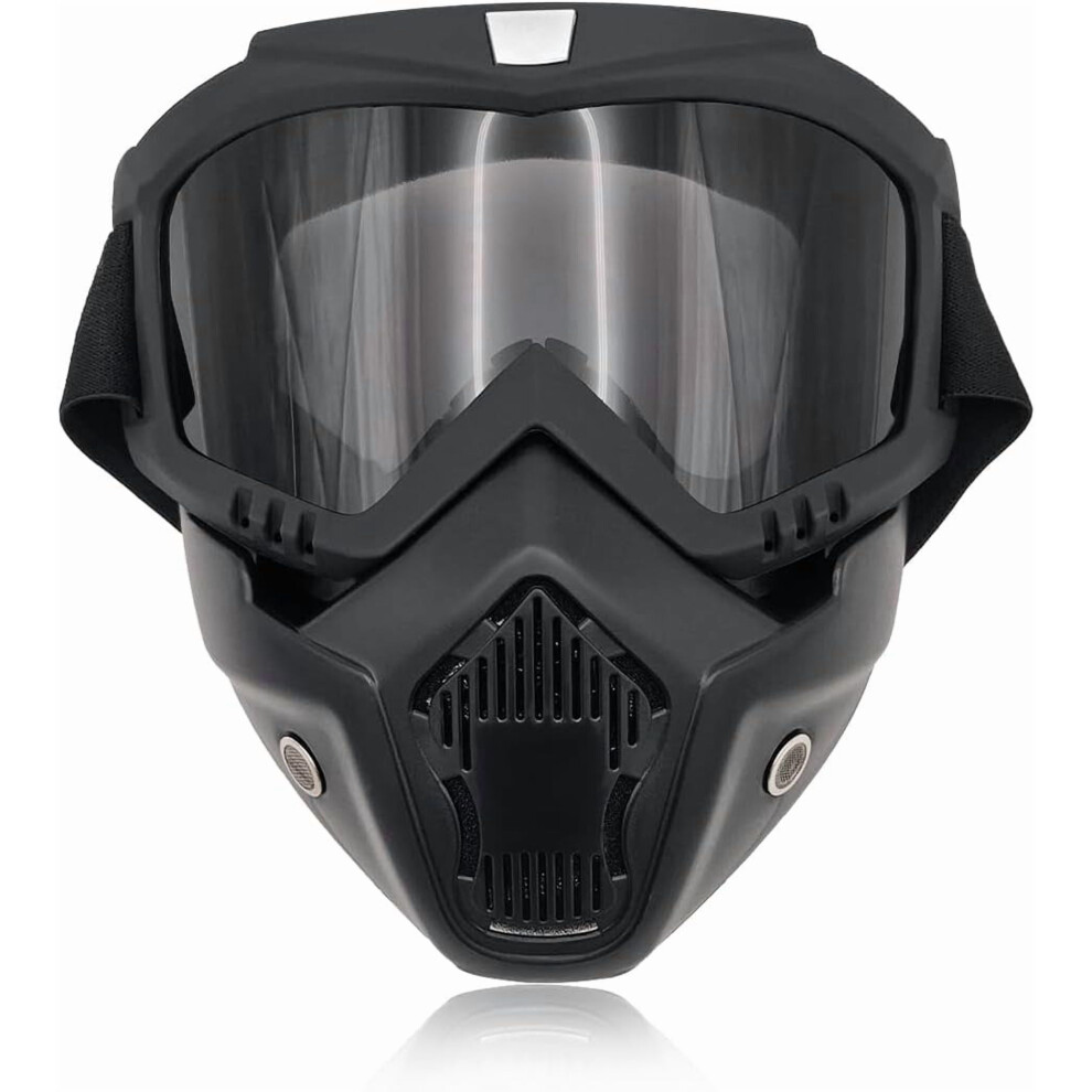 Motorcycle Goggles, Windproof Dirt Bike Helmet Riding Goggles With Removable Face Mask, Motorcycle Accessories (Gray) Gray 9181073312847
