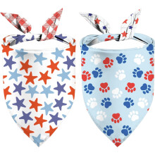 Bandanas pour chien pour le 4 juillet – Coton réversible, lot de 2