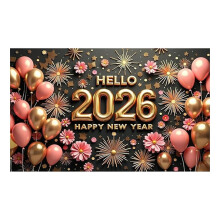 2026 | Värikäs Banner2Golden-seinätausta, joka sopii perhejuhliin, juhlasaliin, tapahtumiin ja juhliin