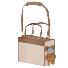 Štýlová taška na prepravu malých psov z umelej kože, 34x24x16,5 cm, khaki – vhodná pre malé/stredné psy a mačky