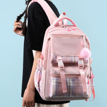 Japansk PU-ryggsekk 15,6 tommer rosa