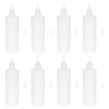 8pcs Refillable Condiment Bottle Transparent PE Kitchen Utensil Home Use