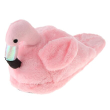 Flamingo Mjuka Plysch Varma Tofflor Hem Inomhusskor Gåvor Halva Tofflor Rosa Rosa3