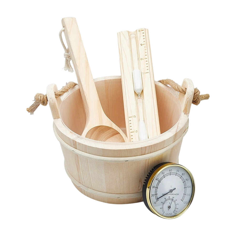 Home Steam Sauna Set Wooden Bath Bucket Wear Resistant Ladle