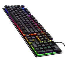 Mechanical Gaming Keyboard with Dynamic LED Backlit and Responsive Wired USB Connectivity for Enhanced Performance