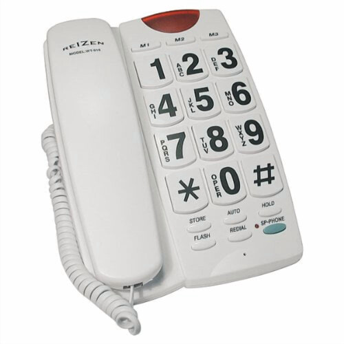 Big Button Speaker Phone - White with Black Numbers