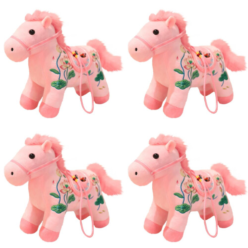 Schattige poppenfiguurtjes pluche speelgoedset van 4 stuks