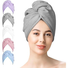 Microfiber Hair Towel Wrap 2-Pack, 10x26", Absorbent Turban for Women, Curly Hair Care – Compatible with All Hair Types