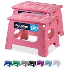 Tabouret pliant et portable, ultra-résistant (supporte jusqu'à 136 kg), antidérapant pour les surfaces humides, poignée pratique, idéal pour la
