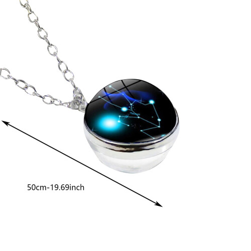Κολιέ Starrys12Constellation Glass Ball – Ζωντανά σύμβολα του ζωδιακού κύκλου και σχέδιο με 1