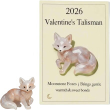 2026 Valentine's Talisman: Moonstone Fox – Protective Crystal Talisman for Positivity, Luck & Safe Travel, Handmade Spiritual Stone Animal,