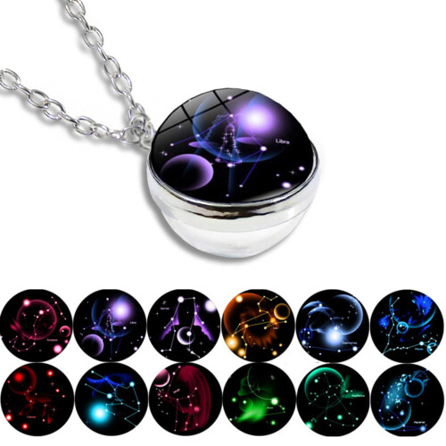 Κολιέ Starrys12Constellation Glass Ball – Ζωντανά σύμβολα του ζωδιακού κύκλου και σχέδιο με 2