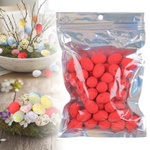 Confezione da 50 mini uova di Pasqua a pois per lavoretti e decorazioni fai da te.