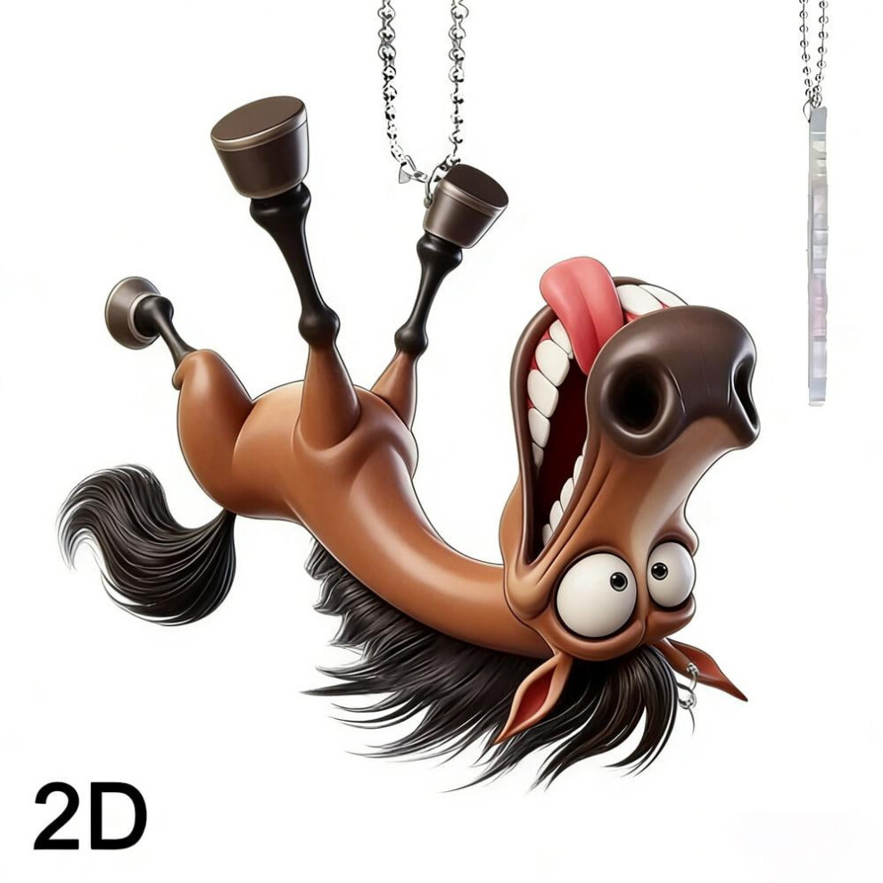 Creative Big Mouth Horse Acrylic Pendant 2D Flat Car Interior Decoration 9071309810752