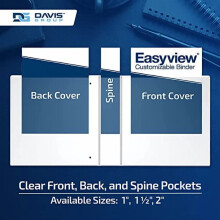 Segregatory Easyview Premium 2" Clear-View 3-ringowe, zestaw 4 szt., okrągły pierścień, modne kolory – kompatybilne ze standardowym papierem