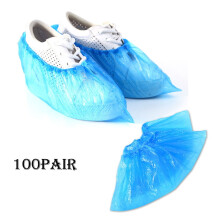 Cubrezapatos desechables (paquete de 100) higiénicos para el lugar de trabajo, color azul, para interiores y alfombras.