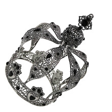 Crown Decorations Baroque Crown Black 1Pcs