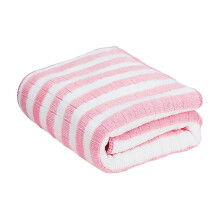 Torchon de cuisine rayé à rayures, absorbant et résistant, avec ourlet replié, rose