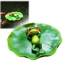 Figura flotante de rana de resina, decoración para estanques, estatua, accesorios para exteriores, rana flotante, divertida artesanía, animal para