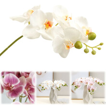 17" Artificial Butterfly Orchid – Realistic Centerpiece for Wedding, Home, Valentine’s; Compatible with Table Décor