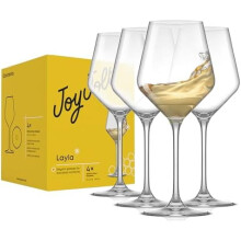 Layla white wine glasses set of 4, 13.5 oz, clear