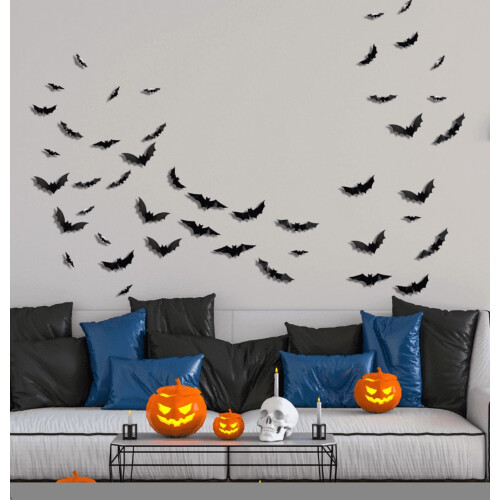 3D Halloween LED νυχτερινό φως νυχτερίδας αυτοκόλλητα τοίχου PVC που λάμπουν στο σκοτάδι