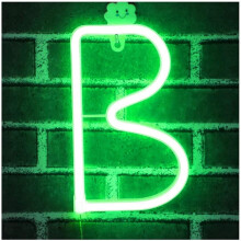 Neon Letter, Neon Lights LED Alphabet Letter Lights Neon Sign Light Up Letters Battery and USB Operated Green Neon Light Neon Wall Light