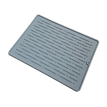 Tapis égouttoir à vaisselle en silicone – Antidérapant, rainuré, lavable en machine, résistant à la chaleur, compatible avec les plans de
