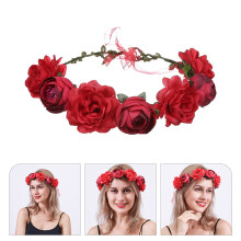 Diadema con corona floral y rosas artificiales (1 juego)